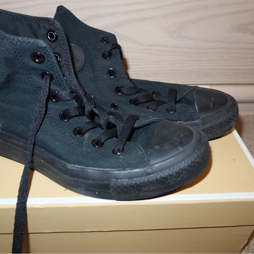 Converse Black High-Top Sneakers All-Black Design